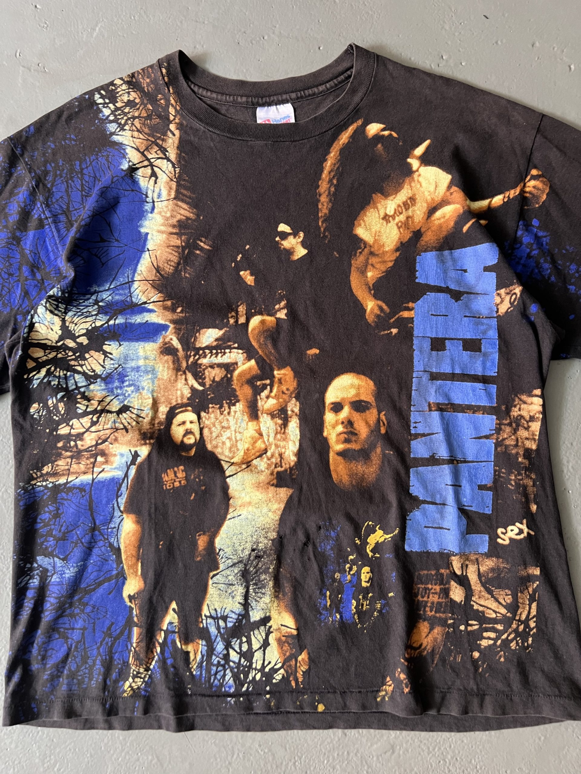 Vintage 1993 Pantera Vulgar Display of Power All Over Print Tee - Image 3