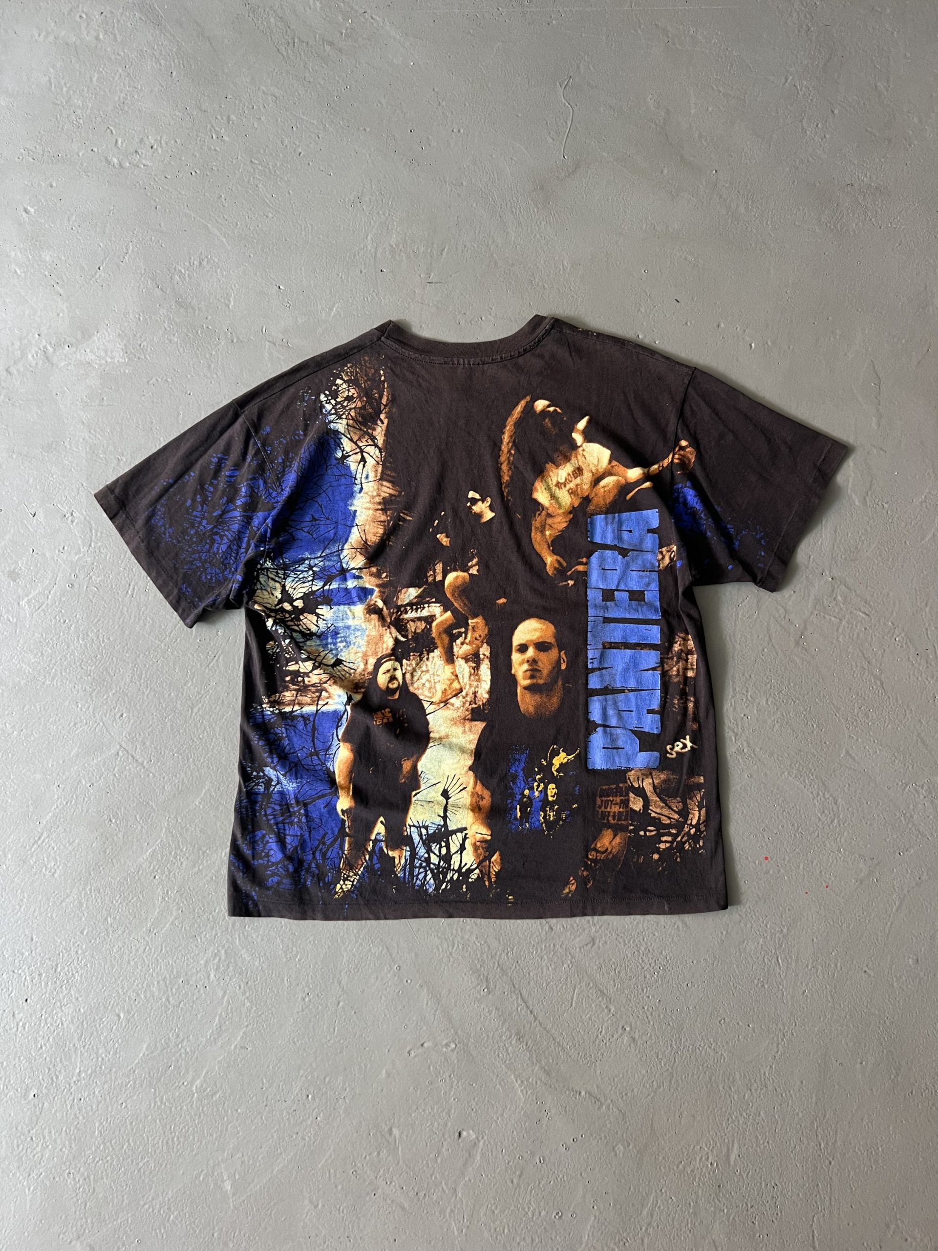 Vintage 1993 Pantera Vulgar Display of Power All Over Print Tee - Image 5