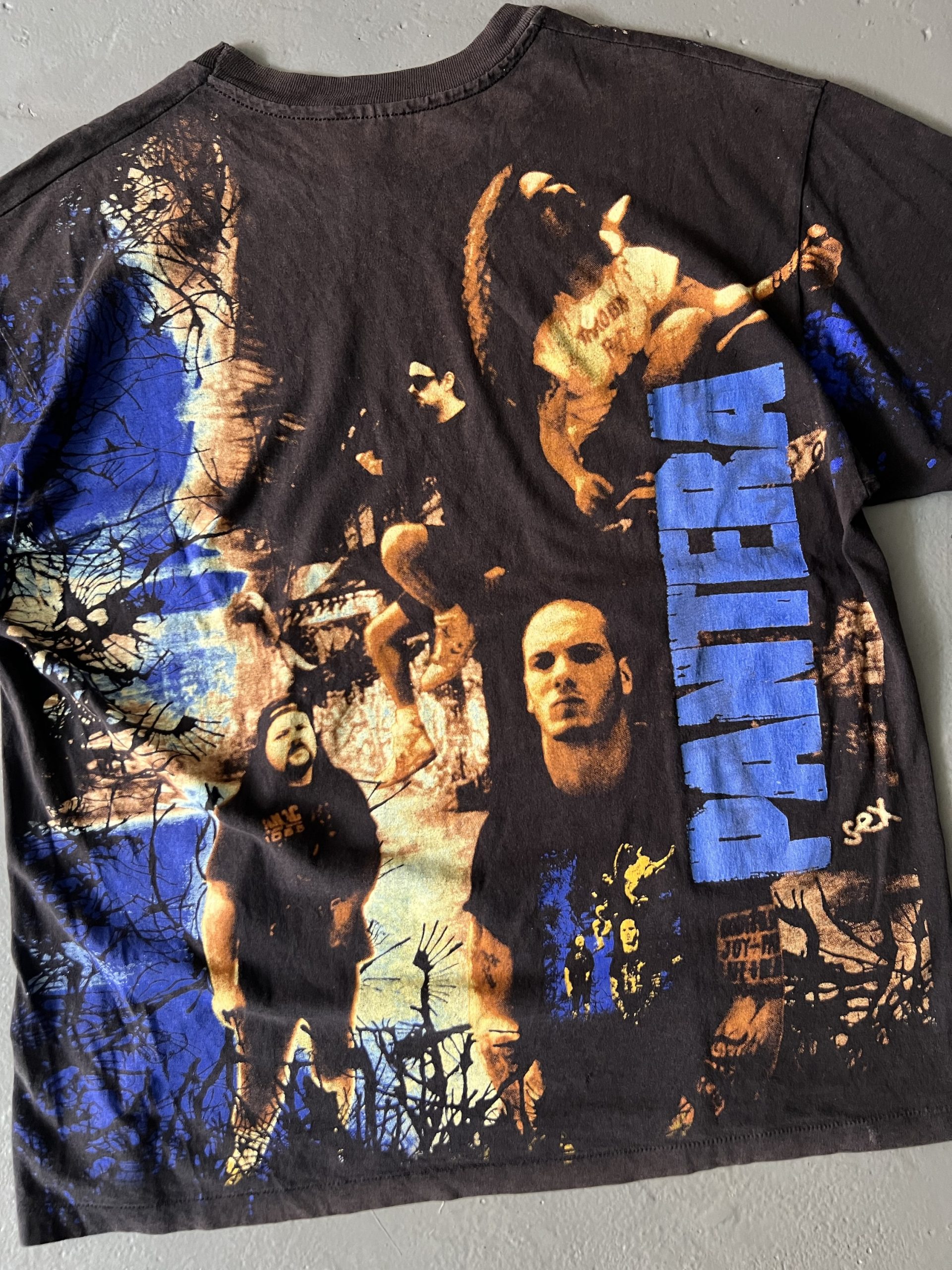 Vintage 1993 Pantera Vulgar Display of Power All Over Print Tee - Image 4