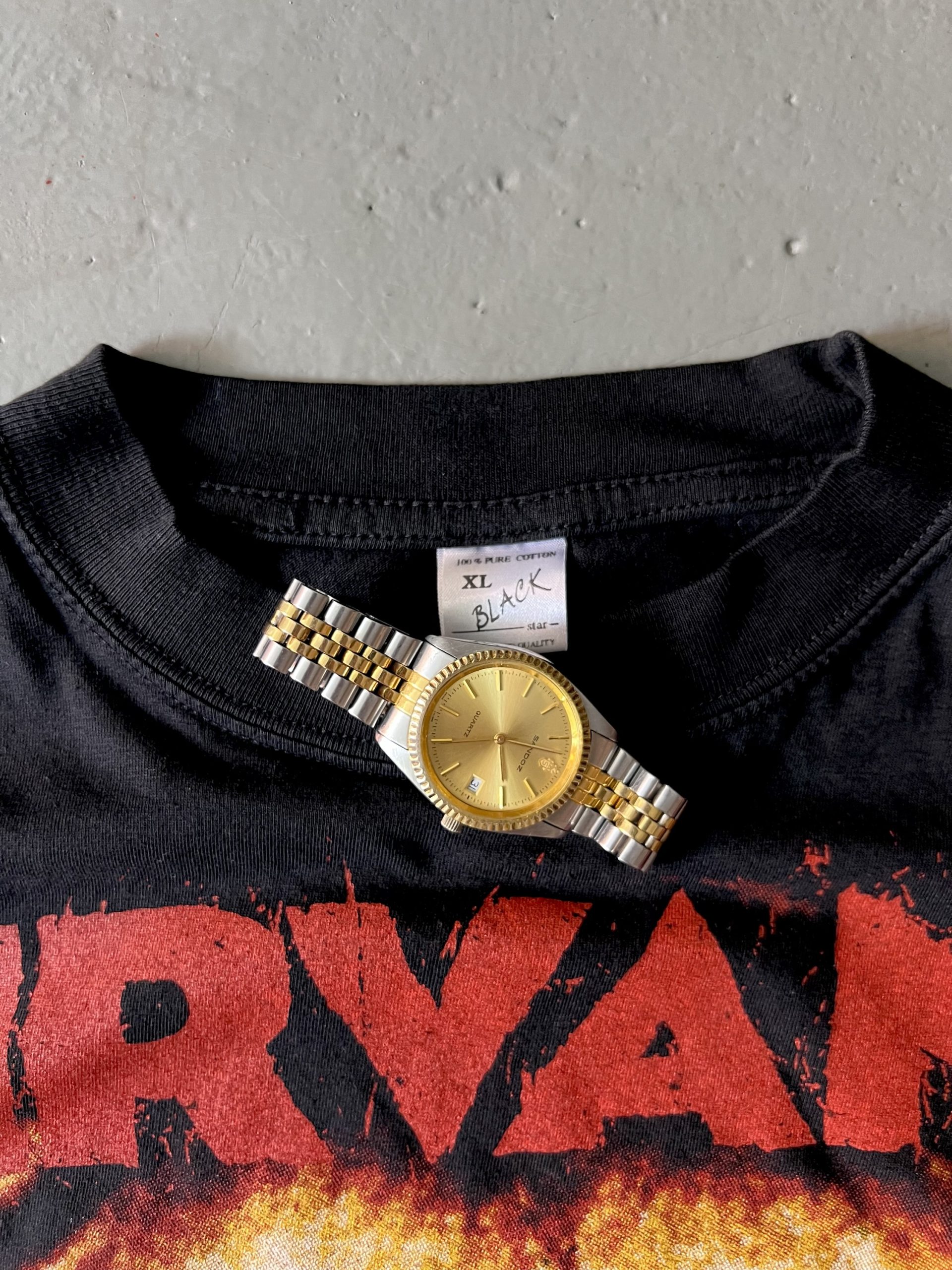 Vintage 90s Nirvana Kurt Cobain Big Face Portrait European Bootleg Tee - Image 7