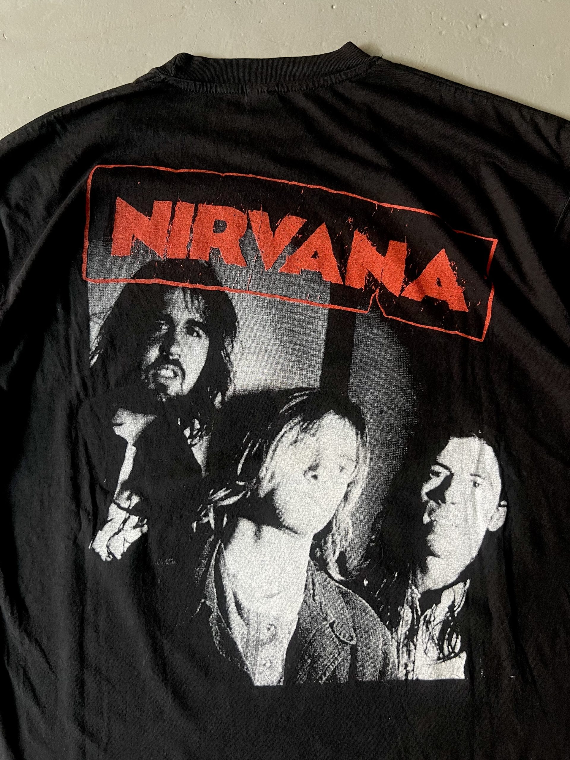 Vintage 90s Nirvana Kurt Cobain Big Face Portrait European Bootleg Tee - Image 5