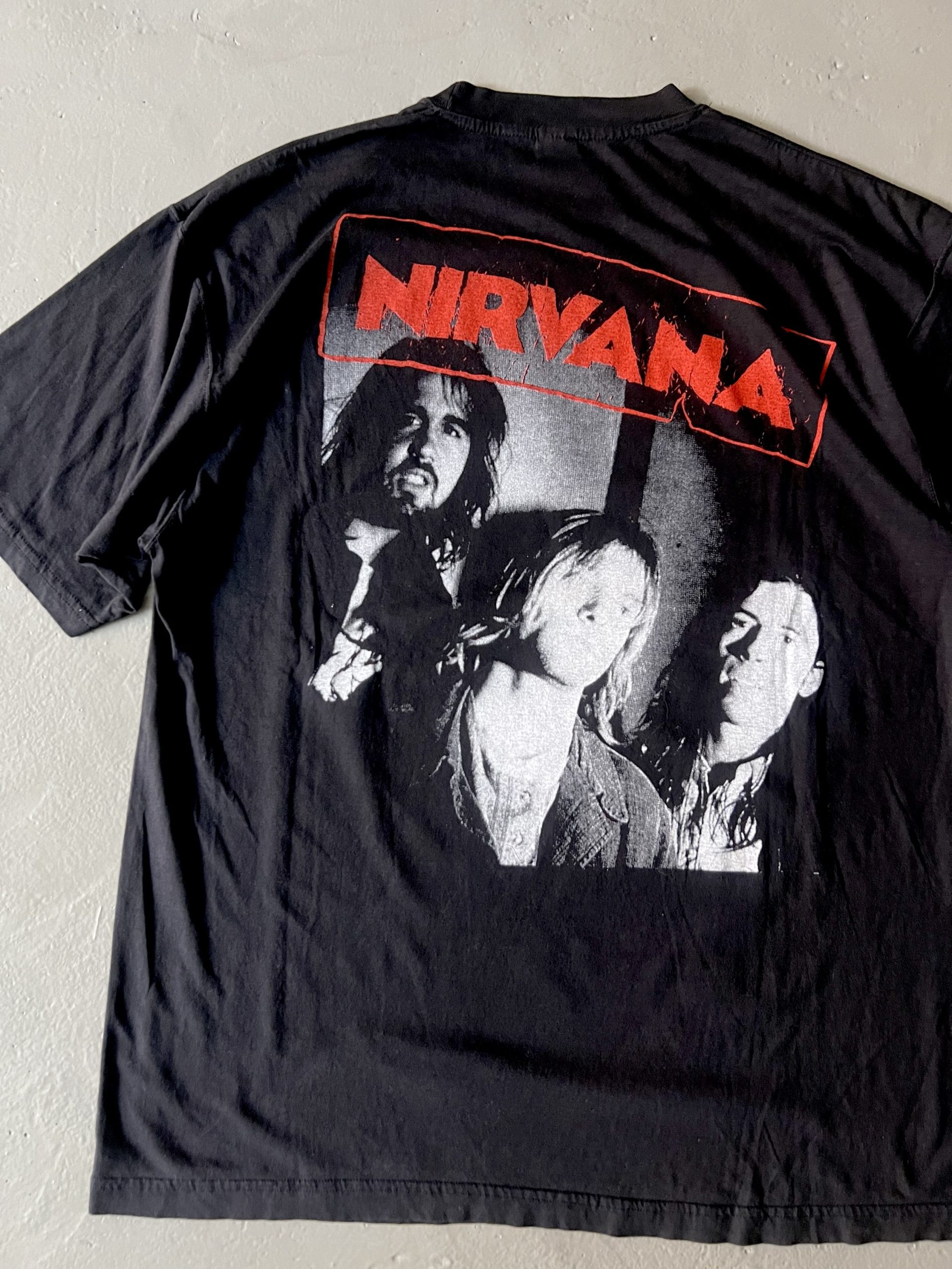 Vintage 90s Nirvana Kurt Cobain Big Face Portrait European Bootleg Tee - Image 4