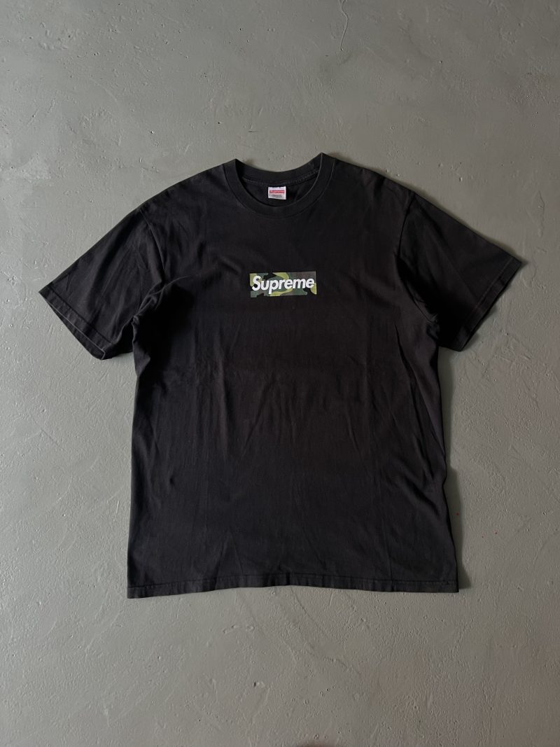 FW23 Supreme Camo Box Logo Black Tee