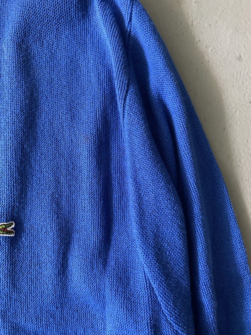 1980’s Izod Lacoste Azure Blue Cardigan - Image 2