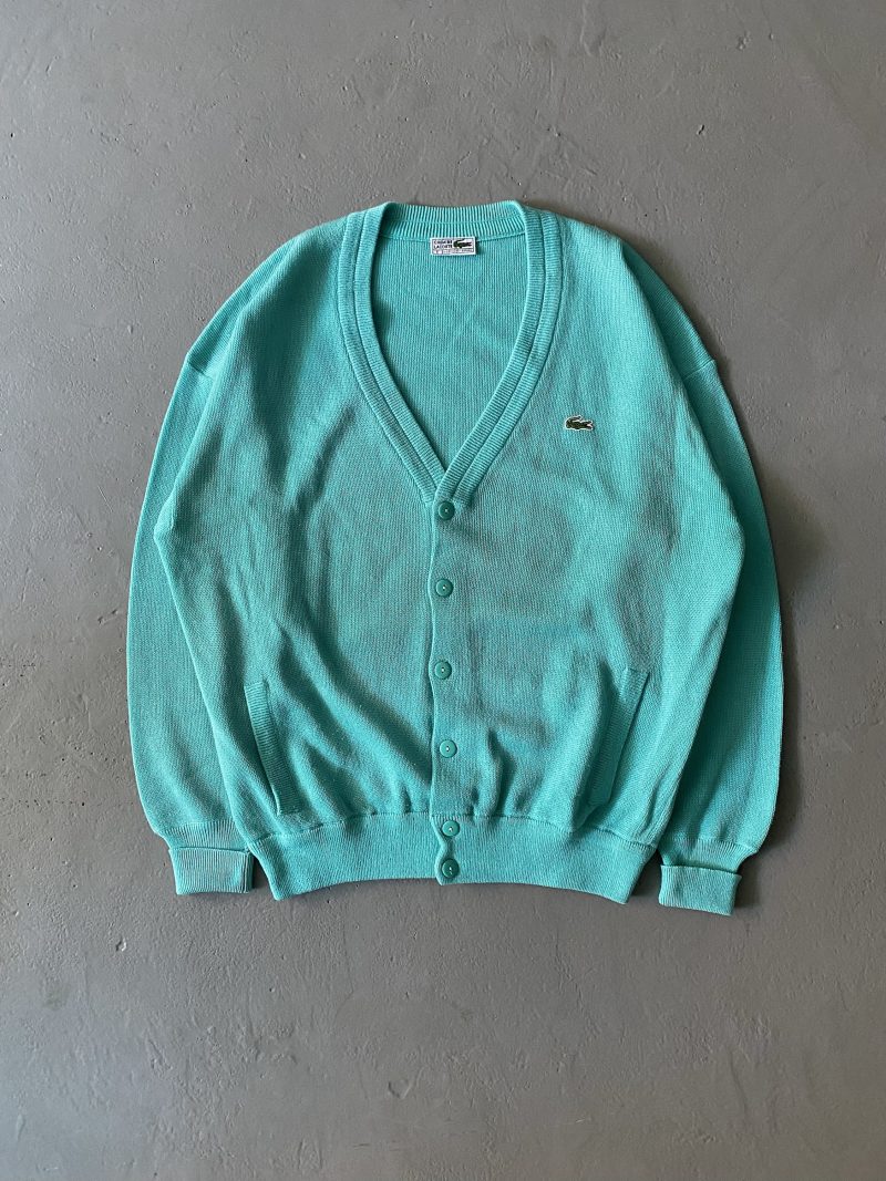 1980’s Chemise Lacoste Teal Cardigan