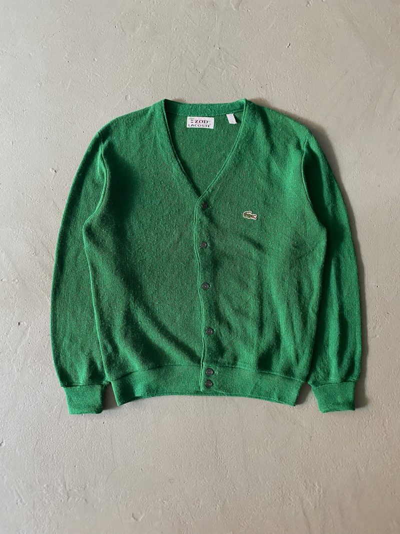 1960’s Izod Lacoste Green Acrylic Cardigan