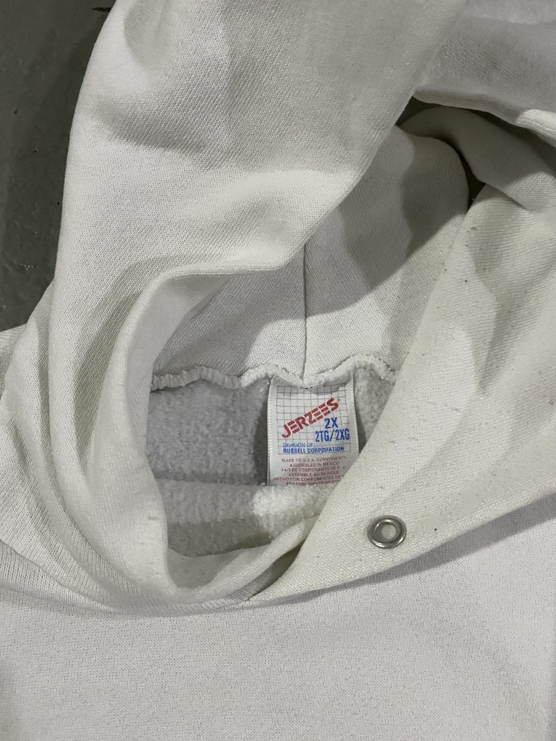 Vintage ‘90s Jerzees White Blank Hoodie - Image 2