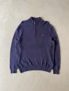 Vintage Ralph Lauren Navy Blue Quarter Zip Knitted Pullover