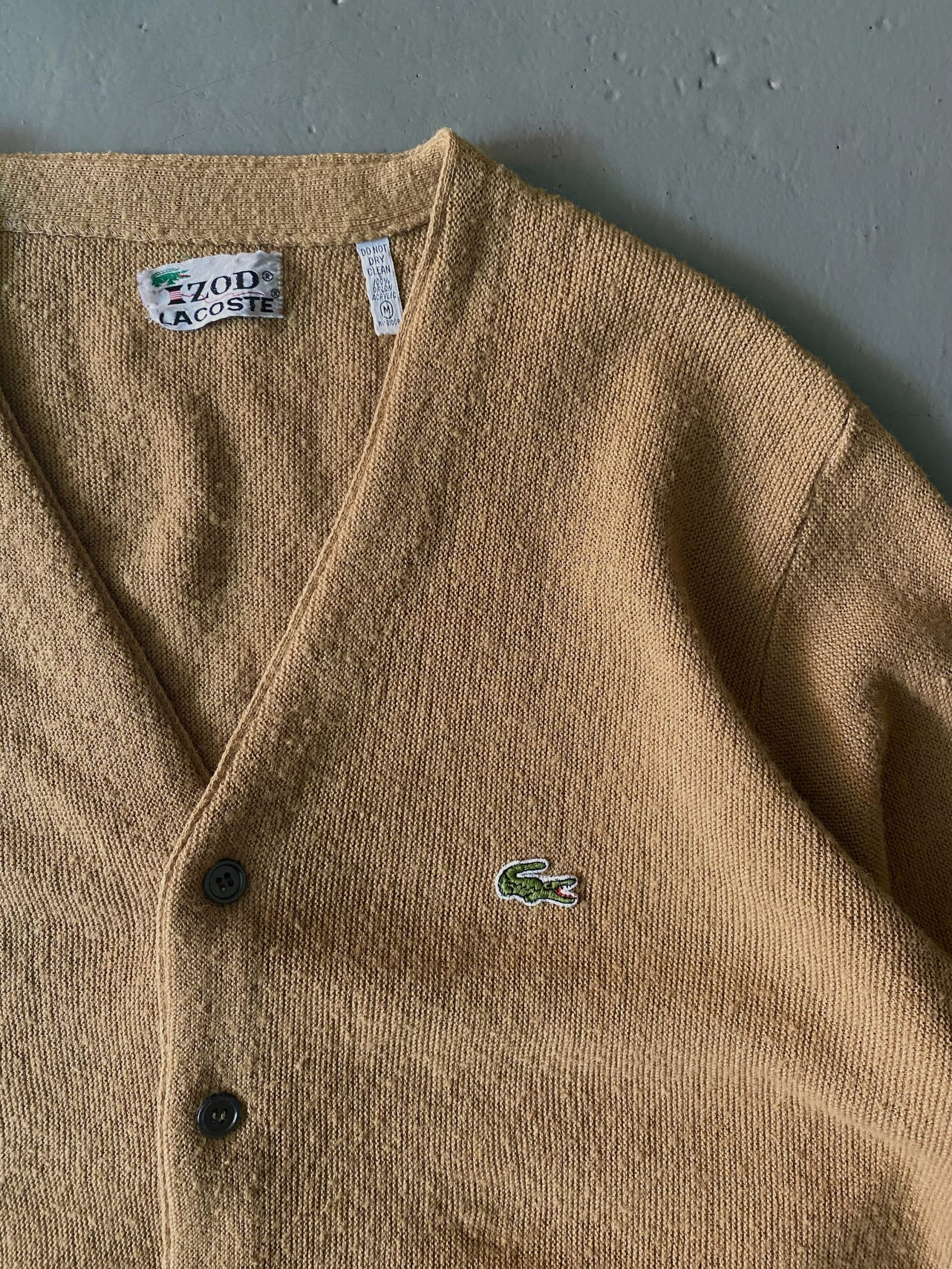 Vintage 1960’s Izod Lacoste Bronze Acrylic Cardigan - Image 2